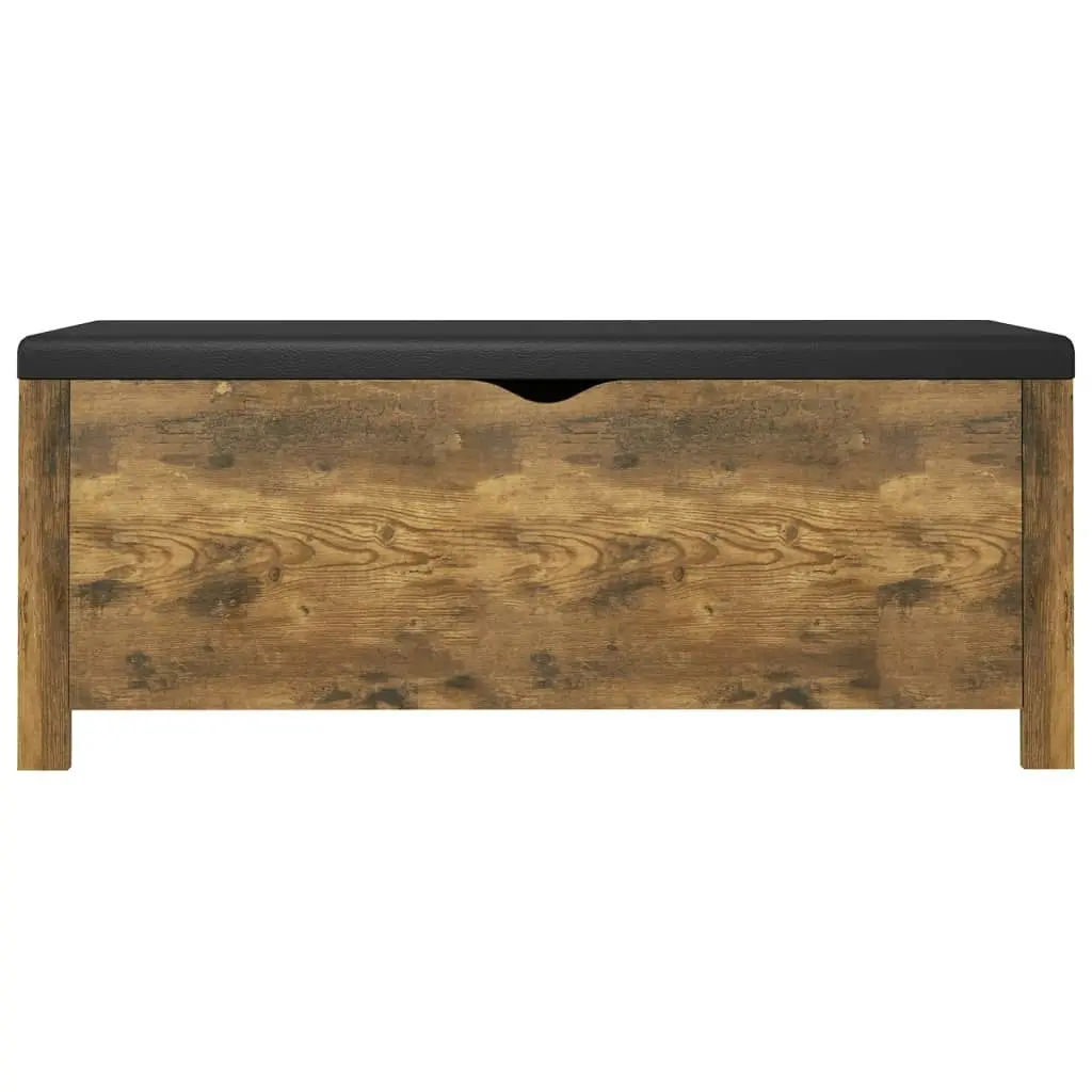 Storage Box with Cushion Smoked Oak 105x40x45 cm 3279334