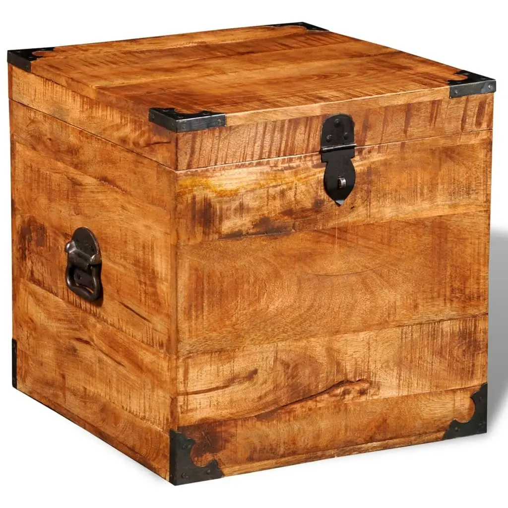 Storage Chest Cubic Rough Mango Wood 241636