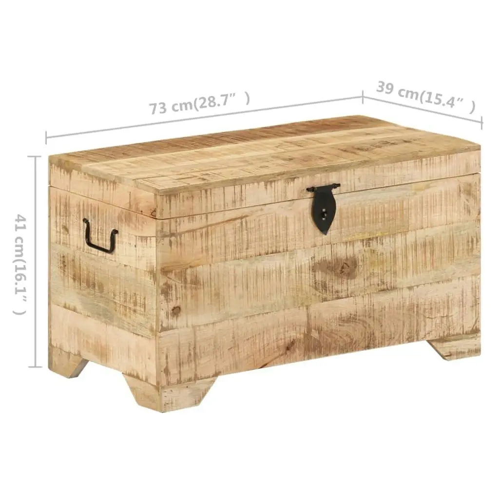 Storage Chest Solid Rough Mango Wood 328293