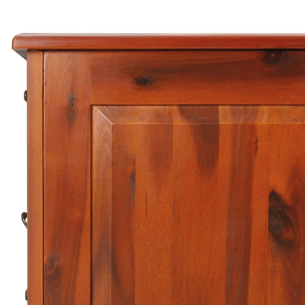 Storage Chest with Lid Brown Solid Wood Acacia 364916