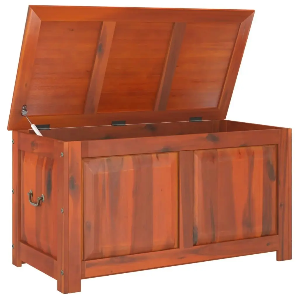 Storage Chest with Lid Brown Solid Wood Acacia 364916