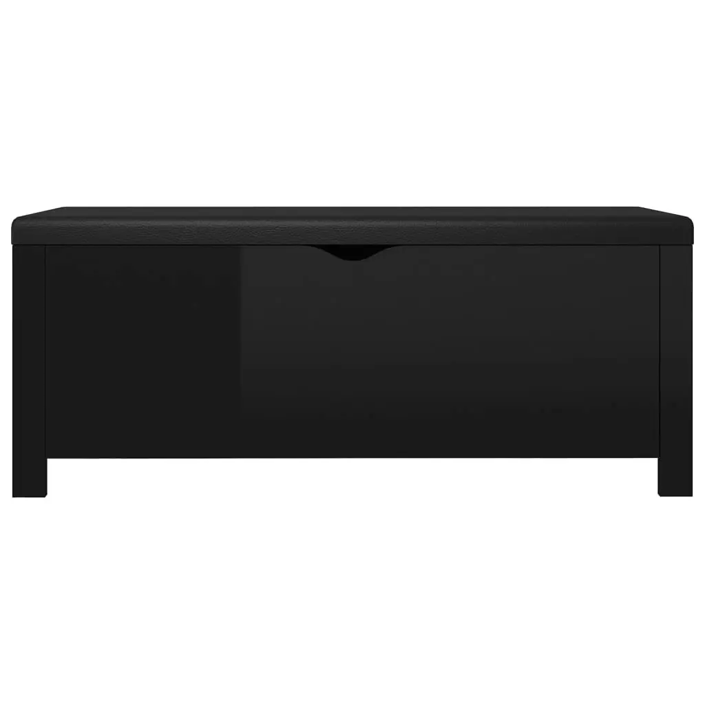 Storage Box with Cushion High Gloss Black 105x40x45 cm 3279333