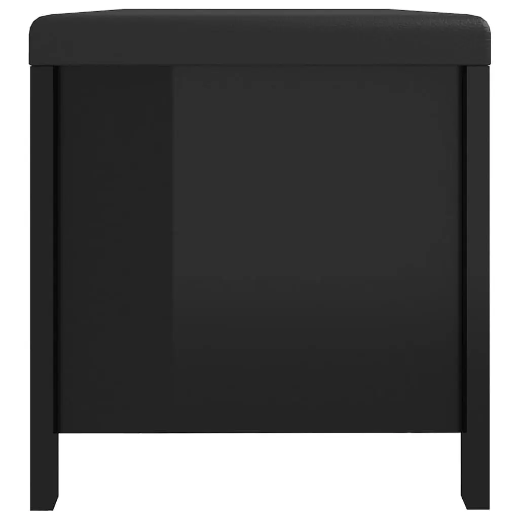 Storage Box with Cushion High Gloss Black 105x40x45 cm 3279333