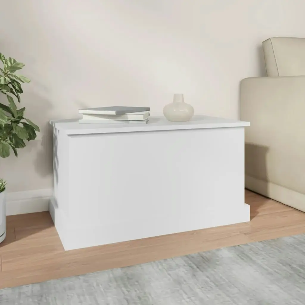 Storage Box White 70x40x38 cm Engineered Wood 816504