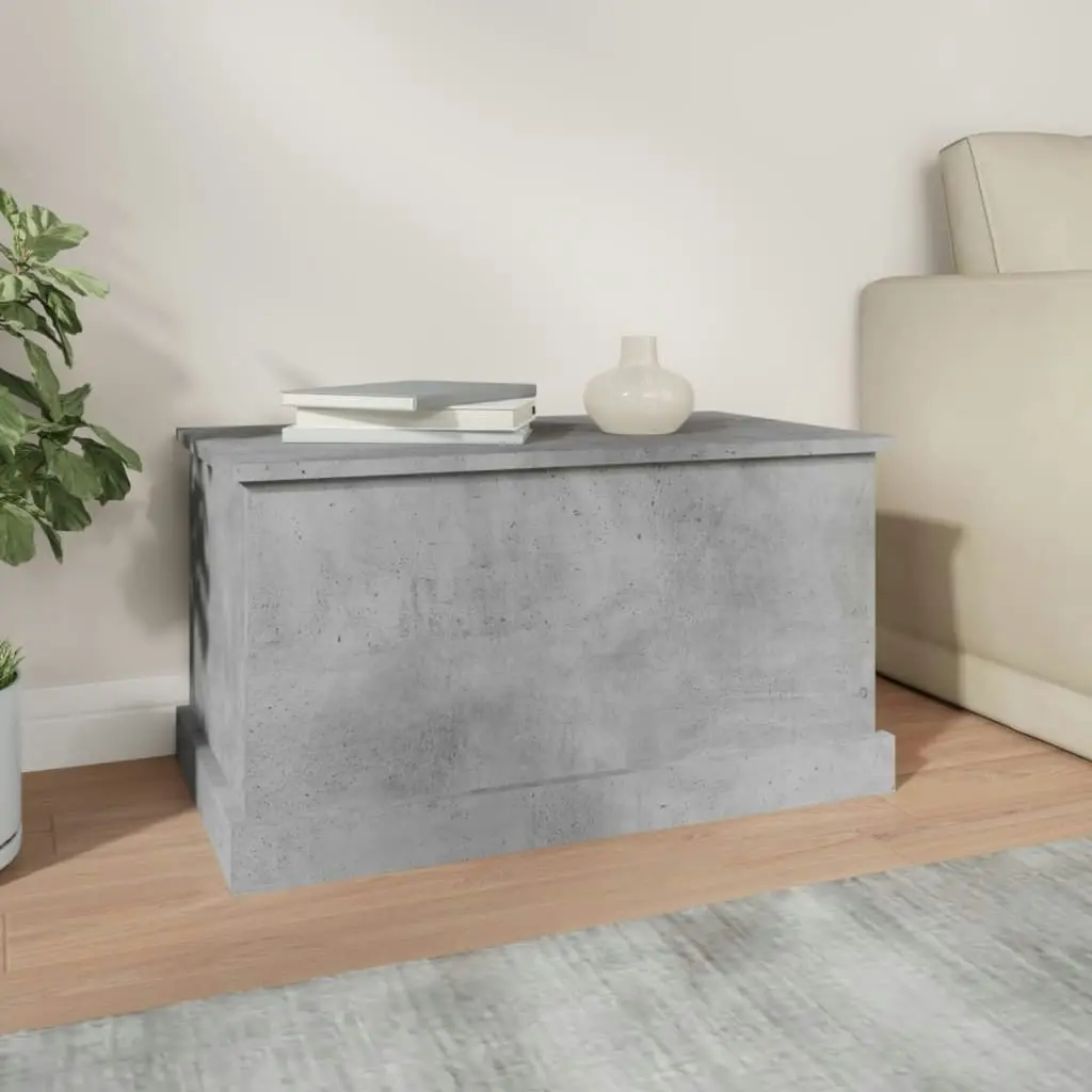 Storage Box Concrete Grey 70x40x38 cm Engineered Wood 816508