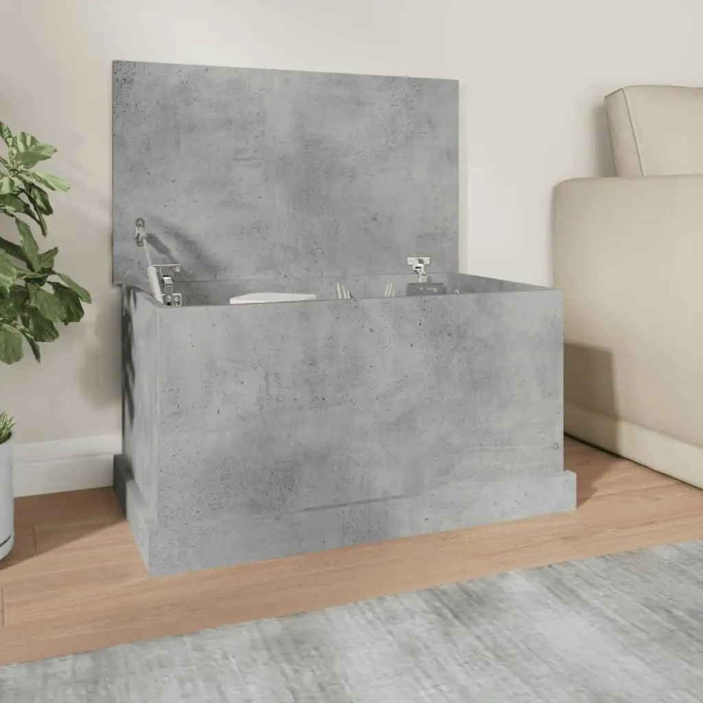 Storage Box Concrete Grey 70x40x38 cm Engineered Wood 816508