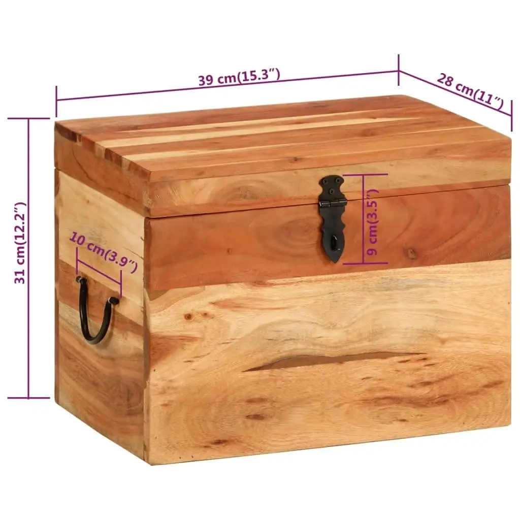 Storage Box 39x28x31 cm Solid Wood Acacia 338482