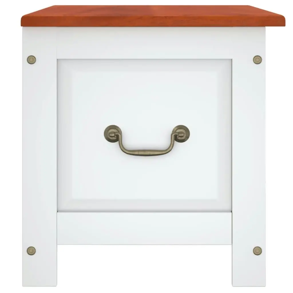 Storage Chest with Lid Brown and White Solid Wood Acacia 364919