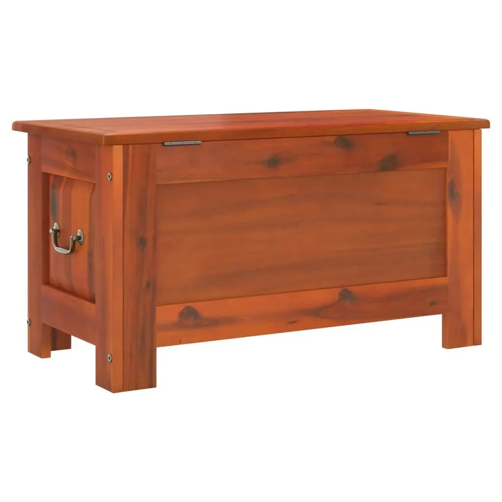 Storage Chest with Lid Brown Solid Wood Acacia 364914