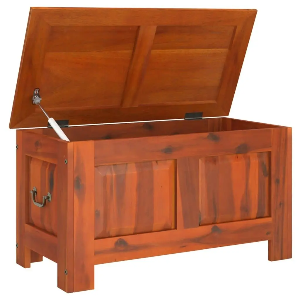 Storage Chest with Lid Brown Solid Wood Acacia 364914