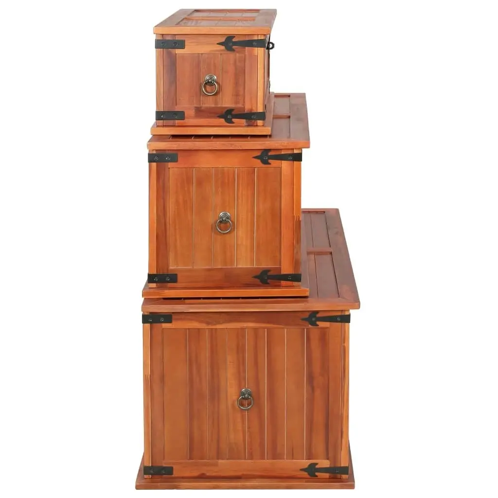 Storage Chests 3 pcs Solid Acacia Wood 247243