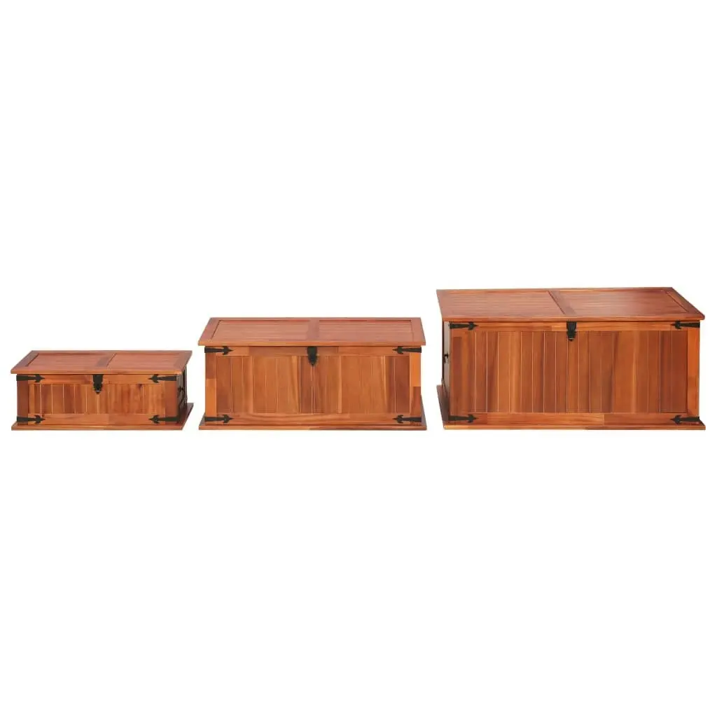 Storage Chests 3 pcs Solid Acacia Wood 247243