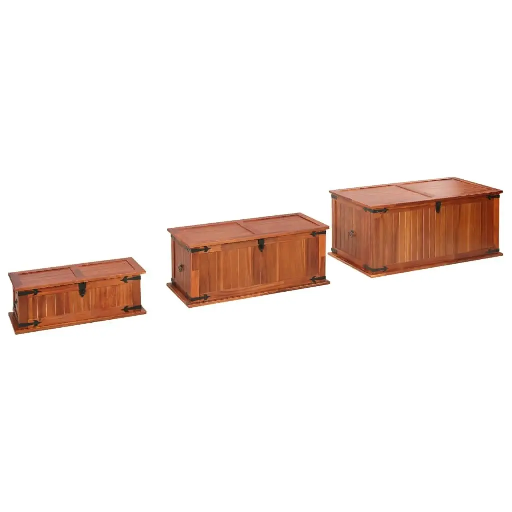 Storage Chests 3 pcs Solid Acacia Wood 247243