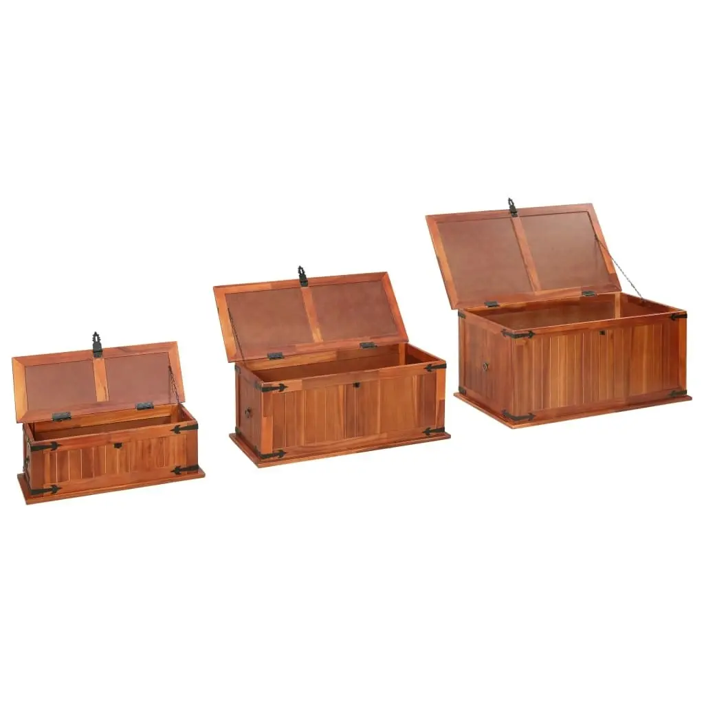 Storage Chests 3 pcs Solid Acacia Wood 247243