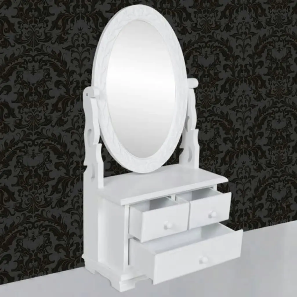 Vanity Makeup Table with Oval Swing Mirror MDF 60627