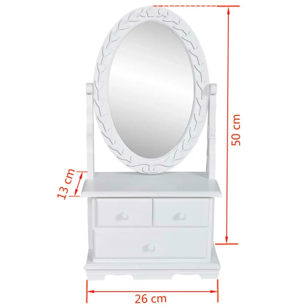 Vanity Makeup Table with Oval Swing Mirror MDF 60627