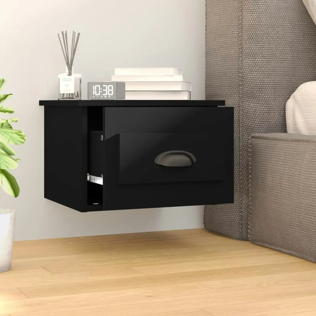 Wall-mounted Bedside Cabinet Black 41.5x36x28cm 816378