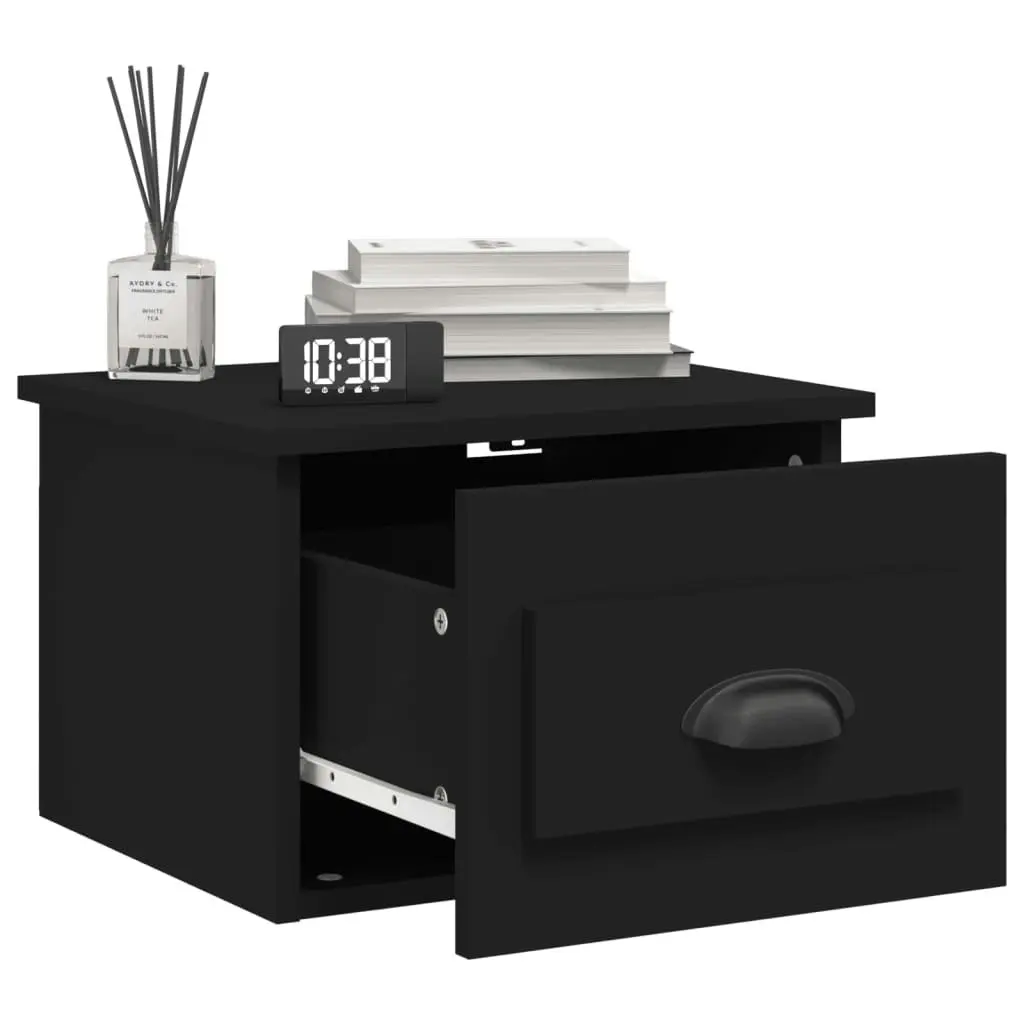 Wall-mounted Bedside Cabinet Black 41.5x36x28cm 816378