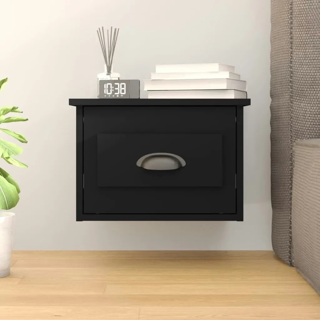 Wall-mounted Bedside Cabinet Black 41.5x36x28cm 816378