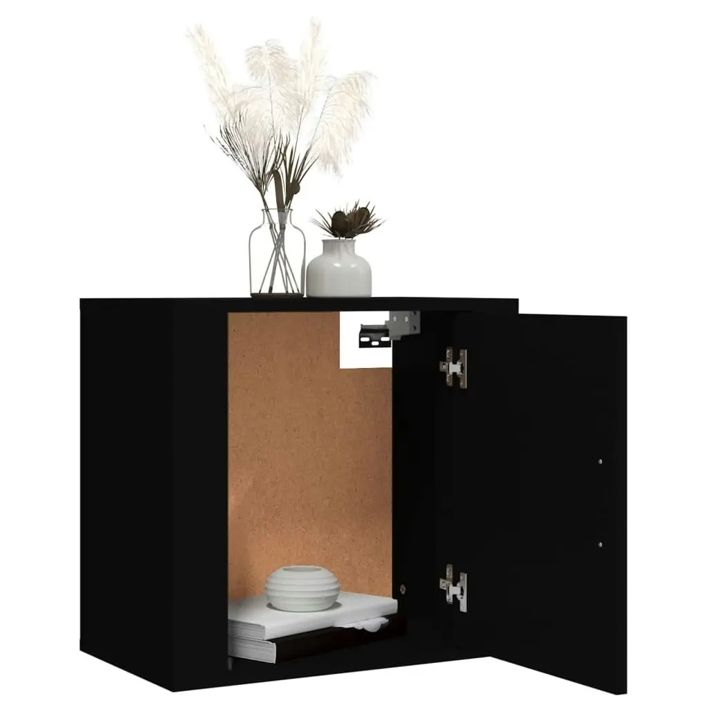 Wall-mounted Bedside Cabinet Black 50x30x47 cm 816866