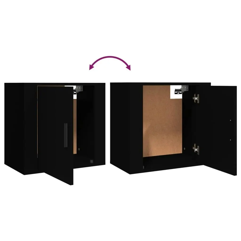 Wall-mounted Bedside Cabinet Black 50x30x47 cm 816866