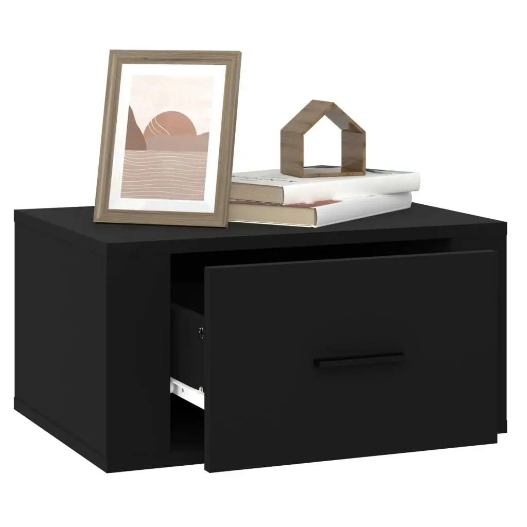 Wall-mounted Bedside Cabinet Black 50x36x25 cm 816842