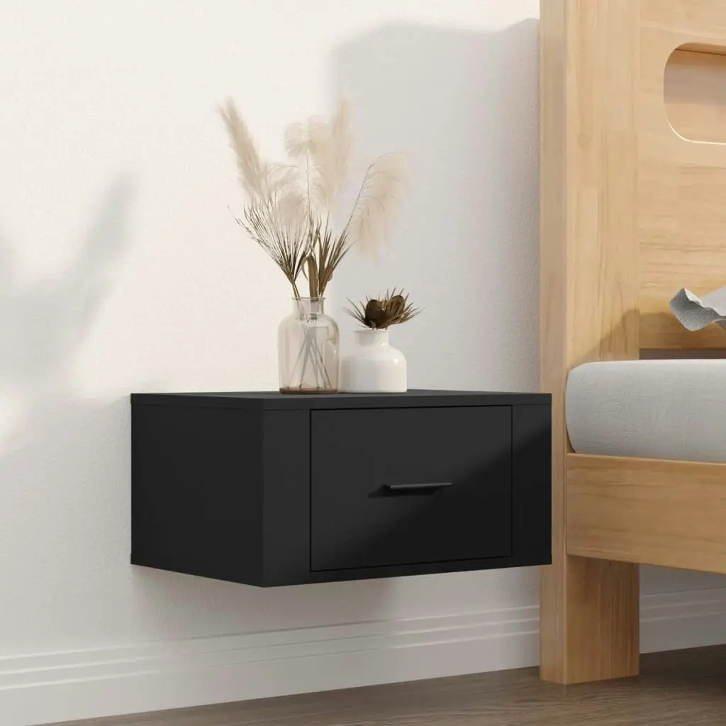 Wall-mounted Bedside Cabinet Black 50x36x25 cm 816842