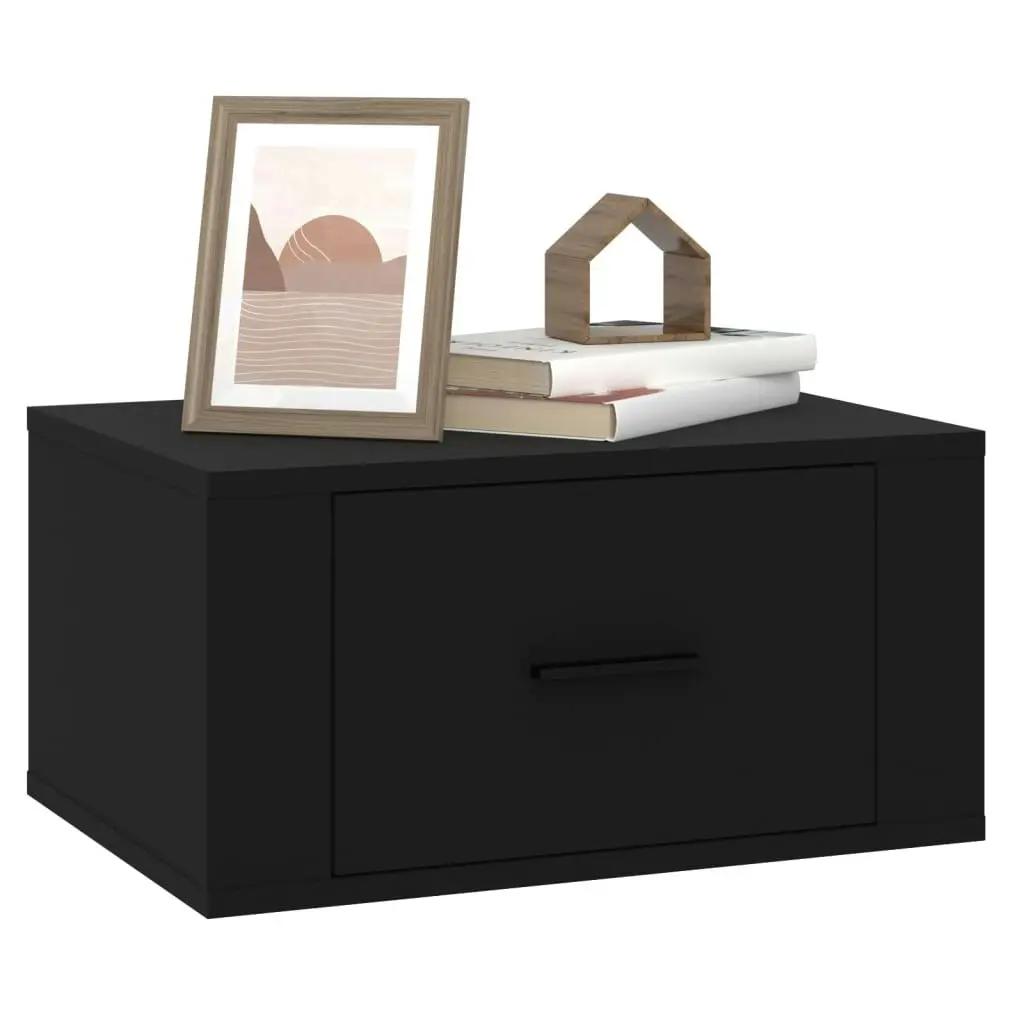 Wall-mounted Bedside Cabinet Black 50x36x25 cm 816842