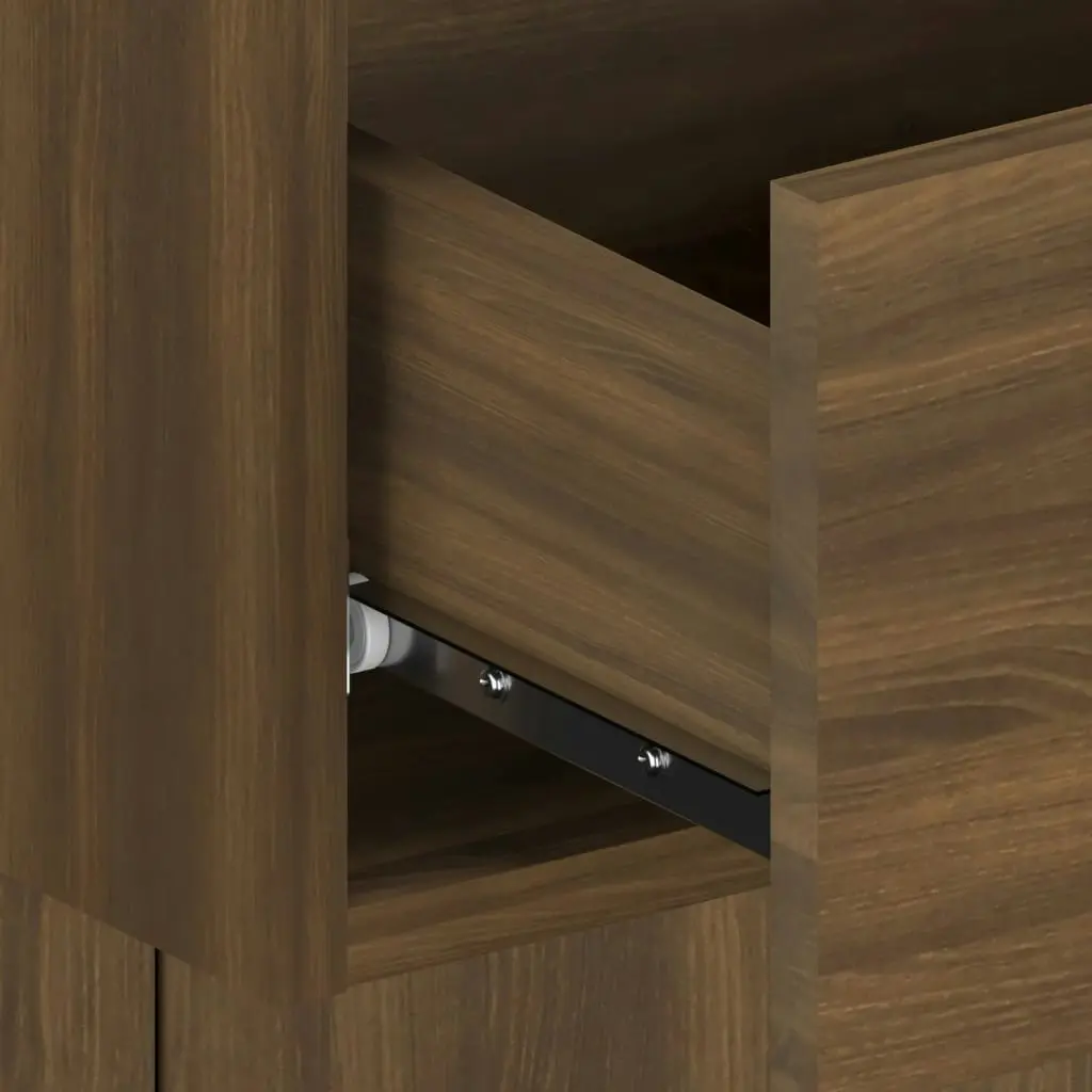 Wall-mounted Bedside Cabinet Brown Oak 816956