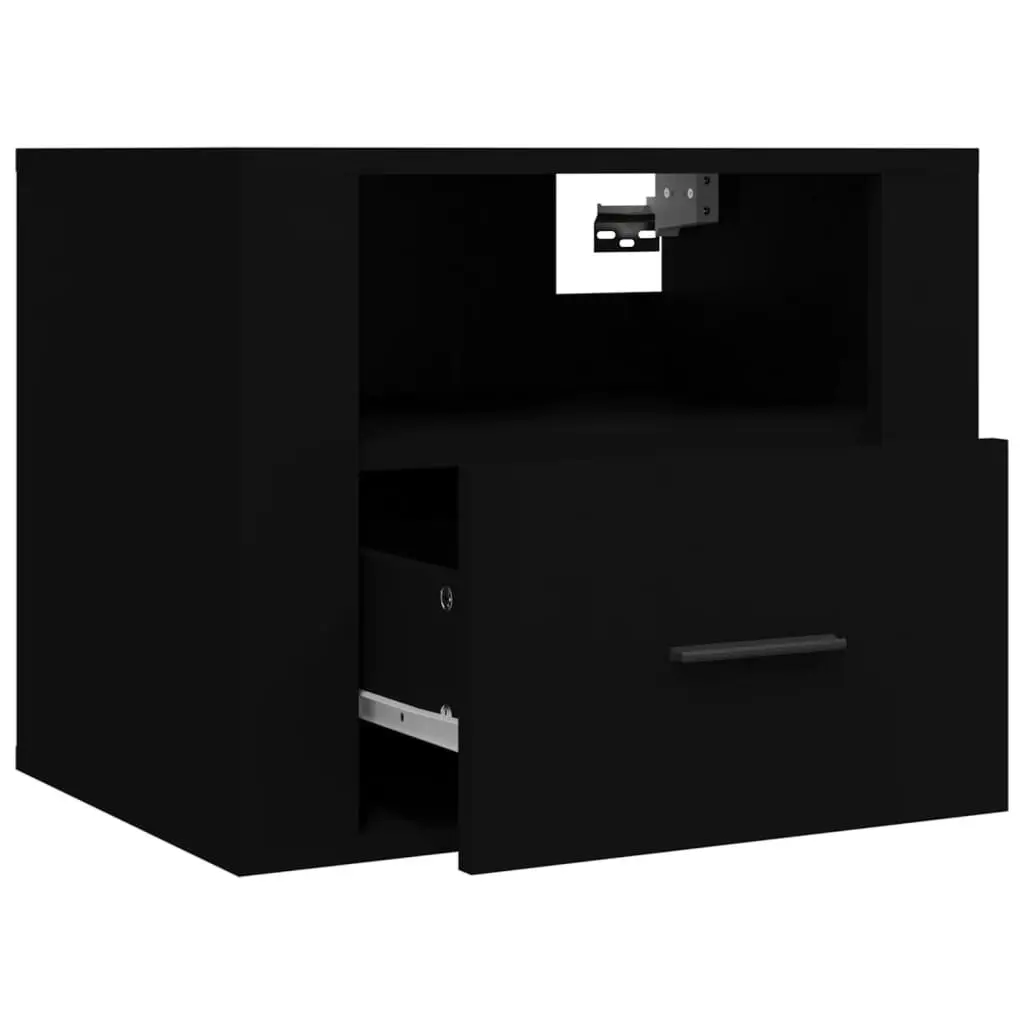 Wall-mounted Bedside Cabinet Black 50x36x40 cm 816882