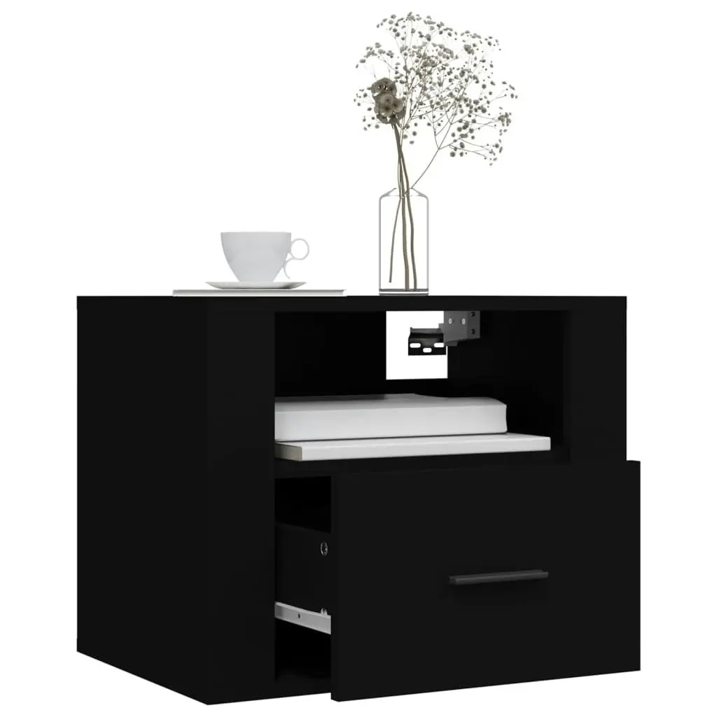 Wall-mounted Bedside Cabinet Black 50x36x40 cm 816882