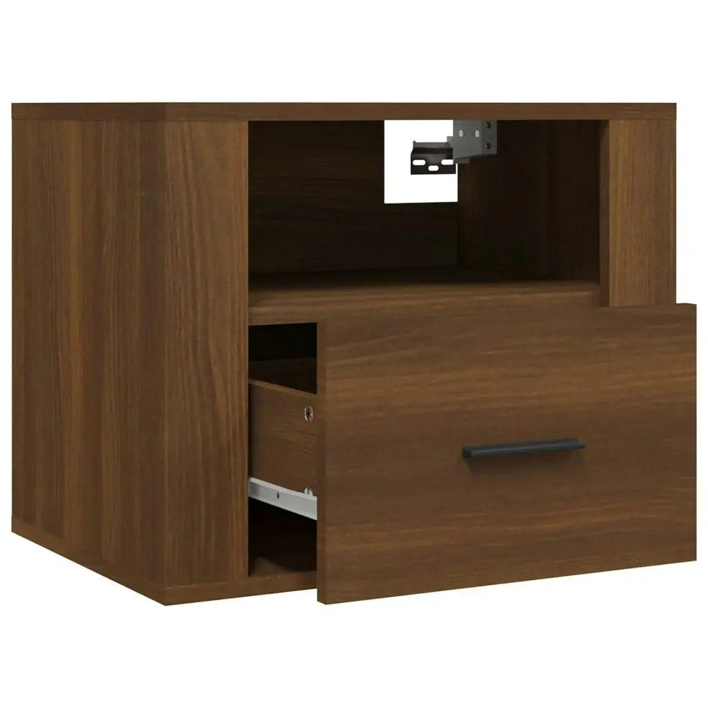 Wall-mounted Bedside Cabinet Brown Oak 50x36x40 cm 816894