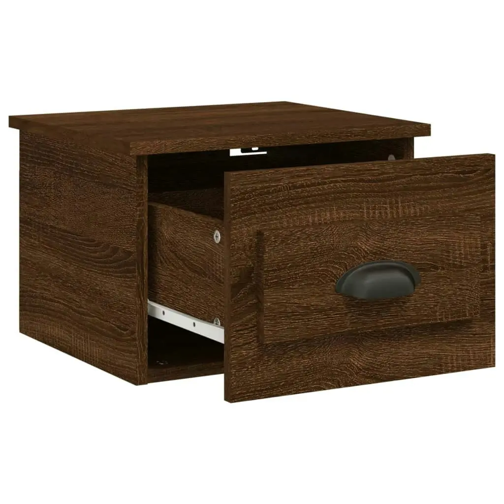 Wall-mounted Bedside Cabinet Brown Oak 41.5x36x28cm 816390