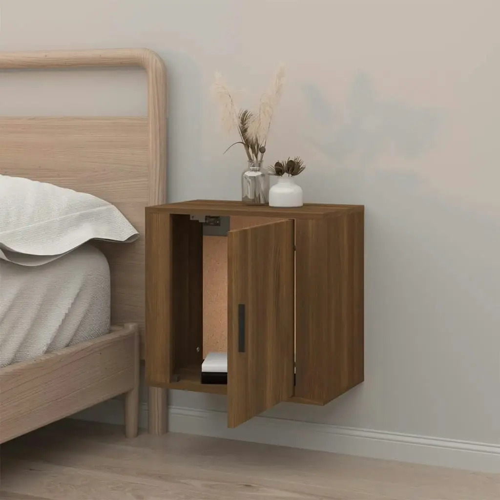 Wall-mounted Bedside Cabinet Brown Oak 50x30x47 cm 816878