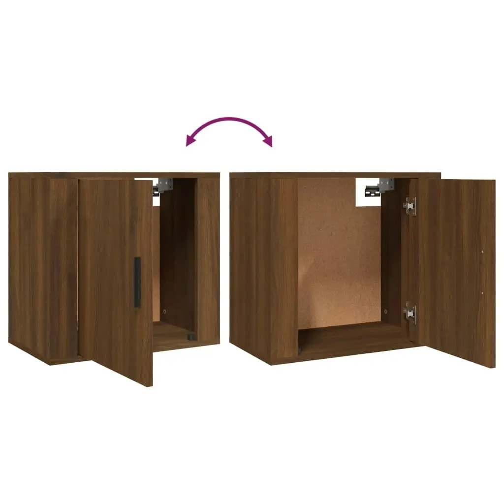 Wall-mounted Bedside Cabinet Brown Oak 50x30x47 cm 816878