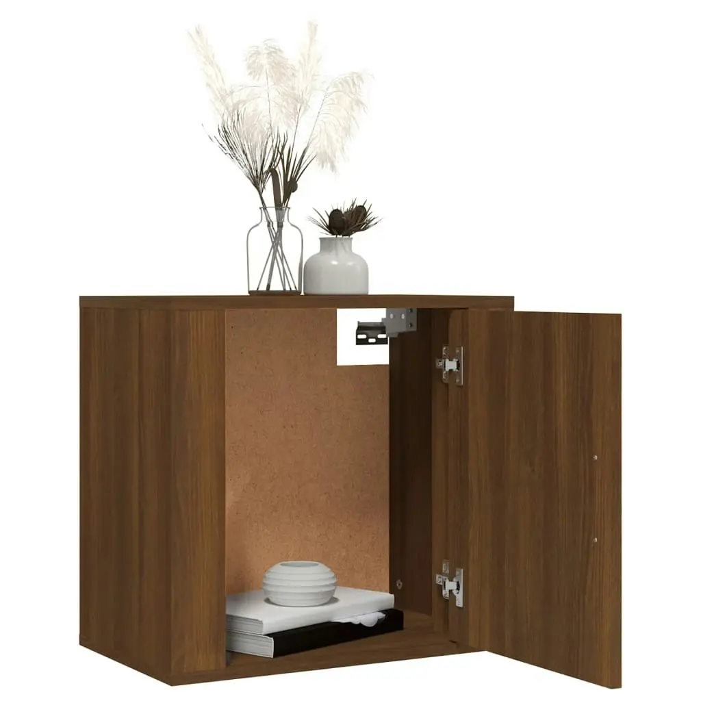 Wall-mounted Bedside Cabinet Brown Oak 50x30x47 cm 816878