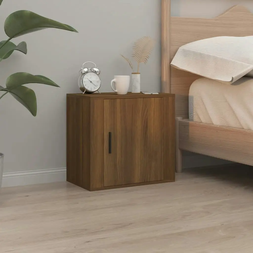 Wall-mounted Bedside Cabinet Brown Oak 50x30x47 cm 816878