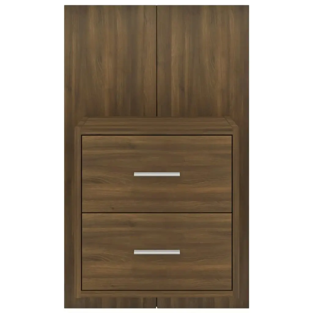 Wall-mounted Bedside Cabinet Brown Oak 816962