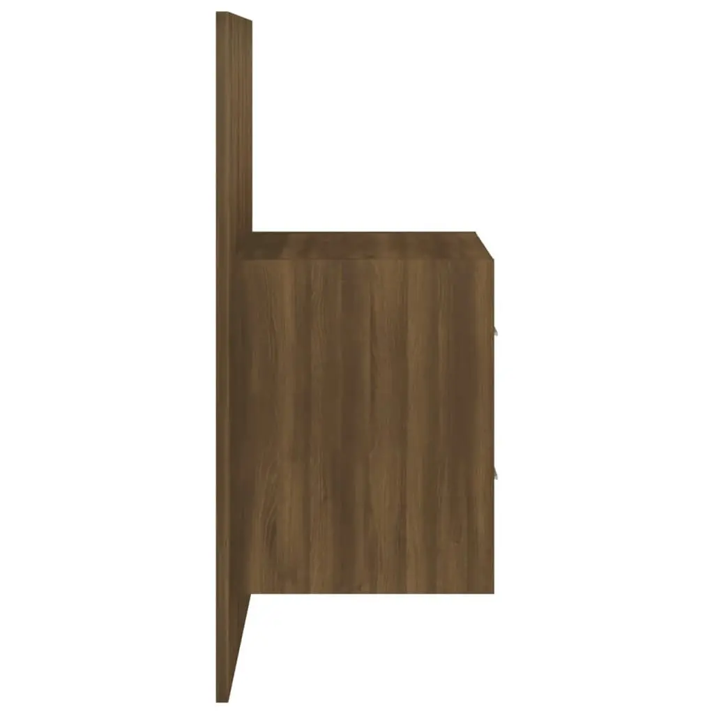 Wall-mounted Bedside Cabinet Brown Oak 816962