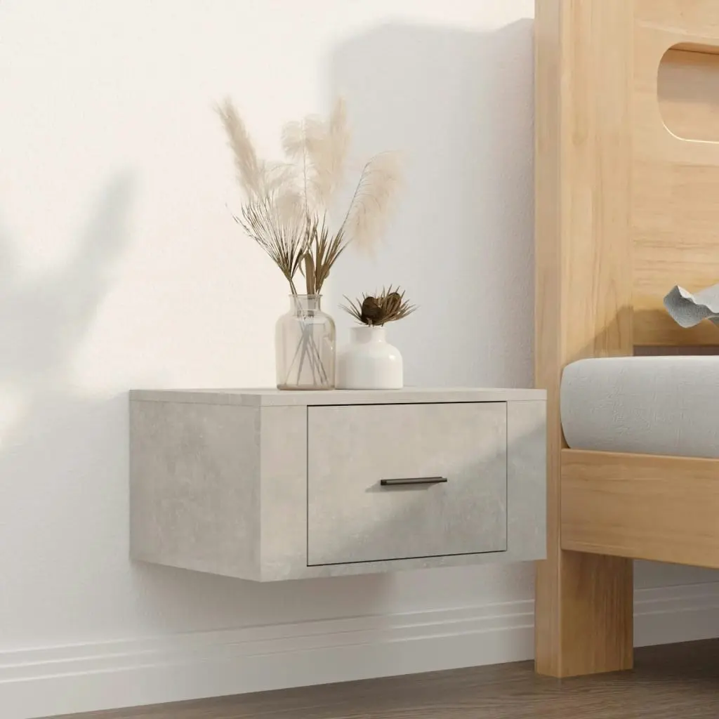 Wall-mounted Bedside Cabinet Concrete Grey 50x36x25 cm 816848