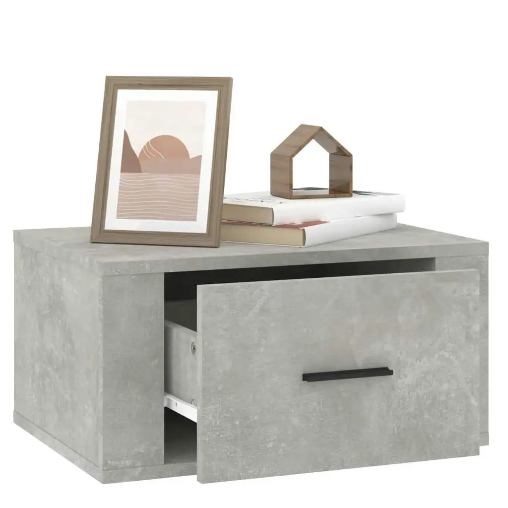 Wall-mounted Bedside Cabinet Concrete Grey 50x36x25 cm 816848