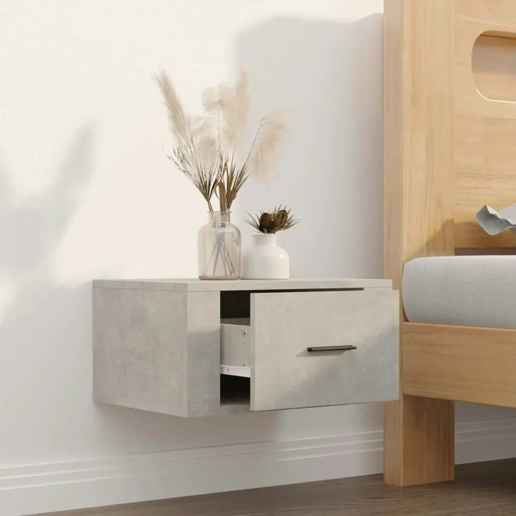 Wall-mounted Bedside Cabinet Concrete Grey 50x36x25 cm 816848