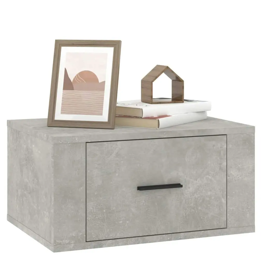 Wall-mounted Bedside Cabinet Concrete Grey 50x36x25 cm 816848