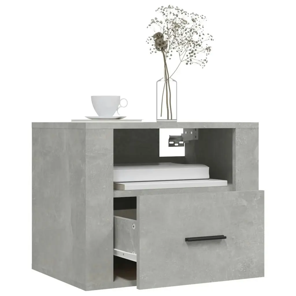 Wall-mounted Bedside Cabinet Concrete Grey 50x36x40 cm 816888