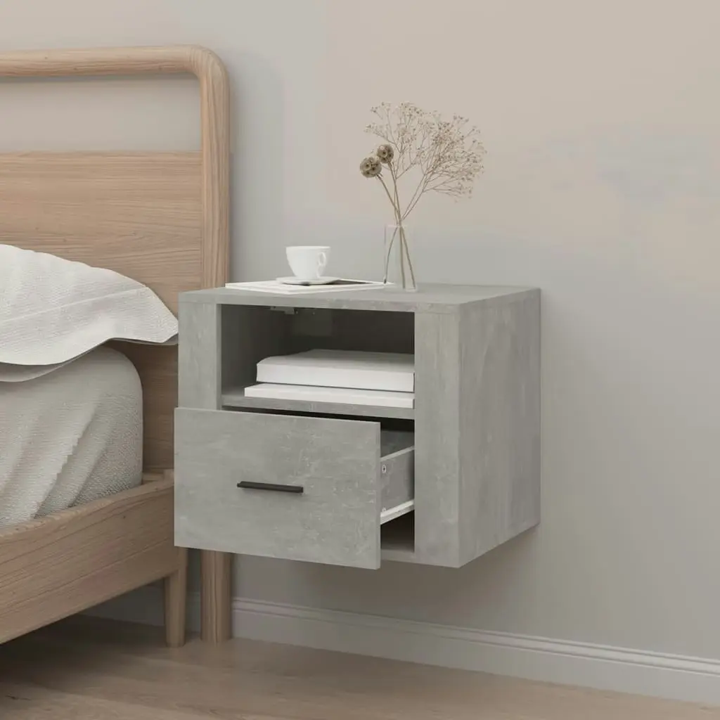 Wall-mounted Bedside Cabinet Concrete Grey 50x36x40 cm 816888