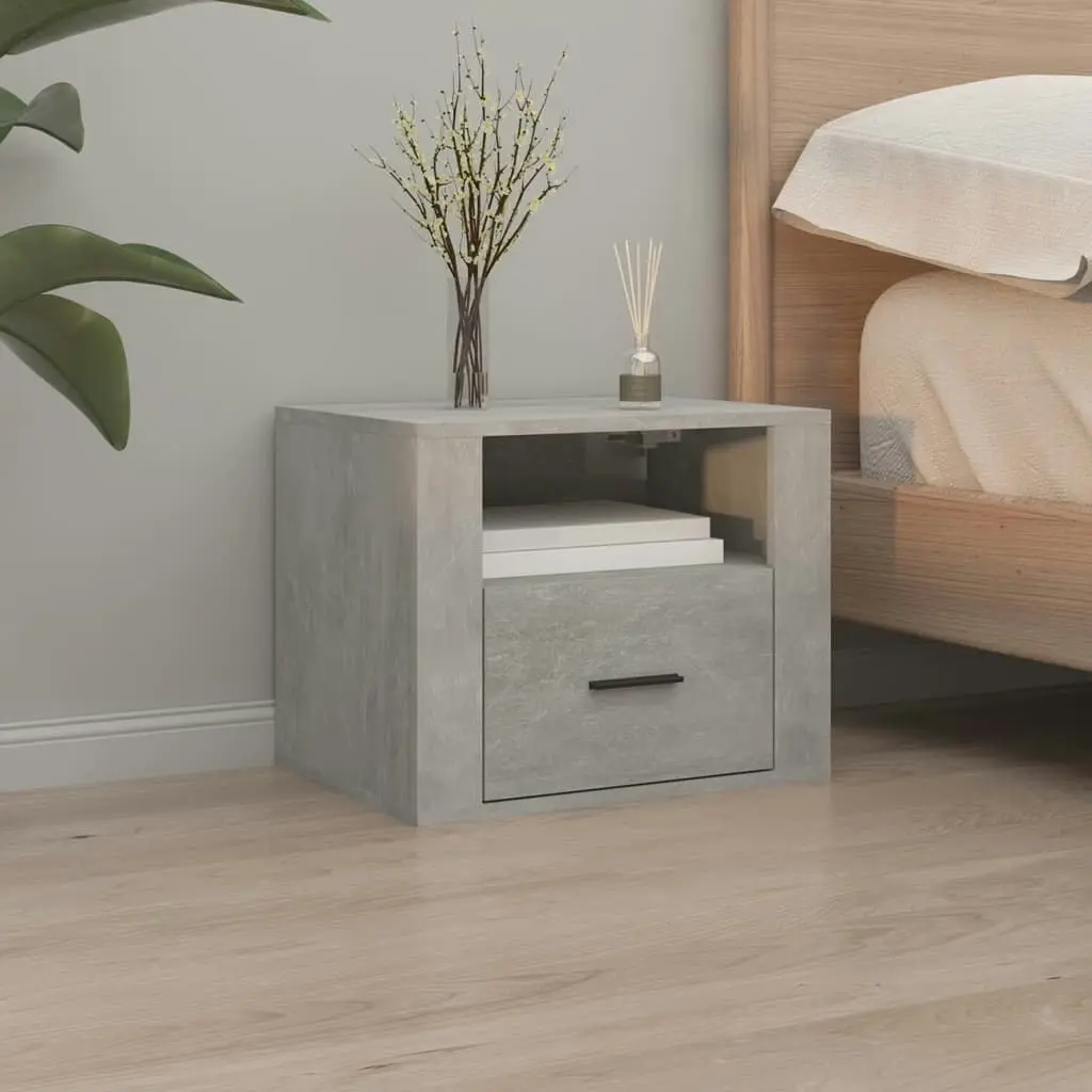 Wall-mounted Bedside Cabinet Concrete Grey 50x36x40 cm 816888