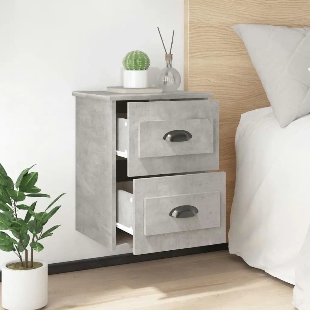 Wall-mounted Bedside Cabinet Concrete Grey 41.5x36x53cm 816400