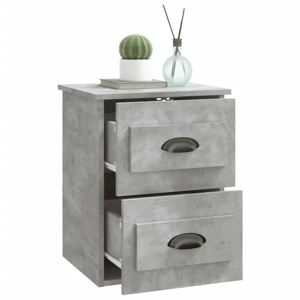 Wall-mounted Bedside Cabinet Concrete Grey 41.5x36x53cm 816400