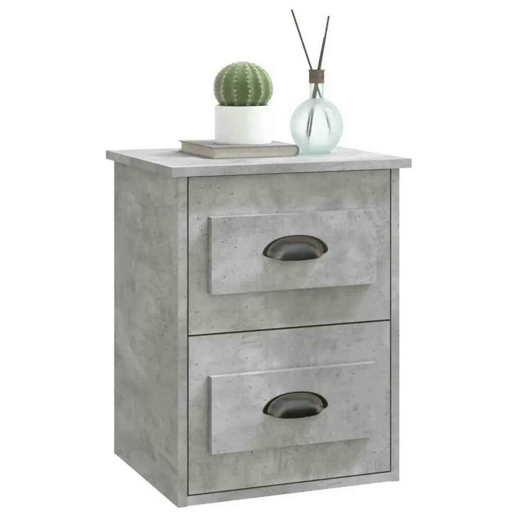 Wall-mounted Bedside Cabinet Concrete Grey 41.5x36x53cm 816400