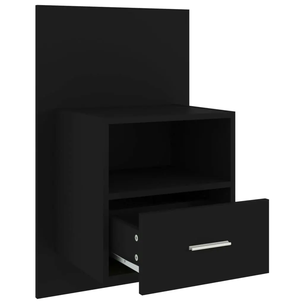 Wall-mounted Bedside Cabinet Black 811009